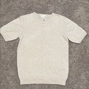 Light Gray Short Sleeve Sweater